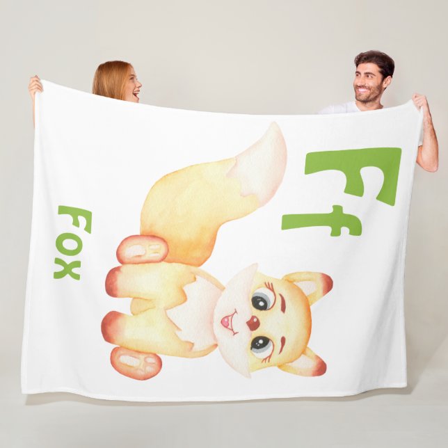 Fox personalize ABC: Brev F - lägg till ditt namn Fleecefilt (På plats)