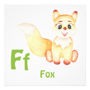 Fox personalize ABC: Brev F - lägg till ditt namn Fototryck