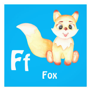 Fox personalize ABC: Brev F - lägg till ditt namn Fototryck