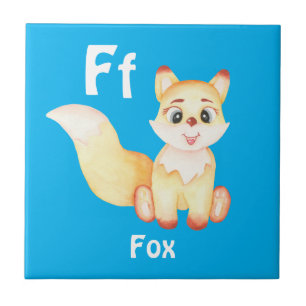 Fox personalize ABC: Brev F - lägg till ditt namn Kakelplatta