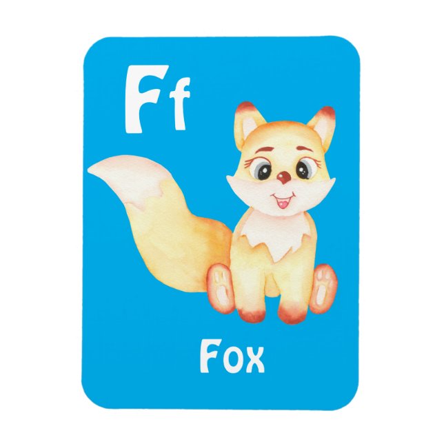 Fox personalize ABC: Brev F - lägg till ditt namn Magnet (Vertikal)