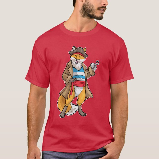 Fox Pirat Krok hand T Shirt (Framsida)