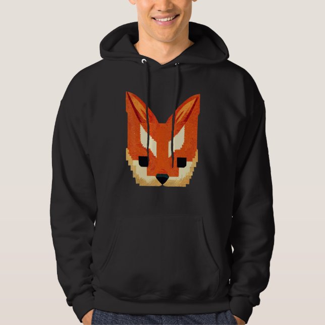 Fox Pixel 8 Bit Retro Video Game Hoodie (Framsida)