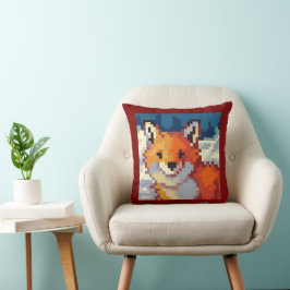 Fox, Pixel Art, pixelart Kudde