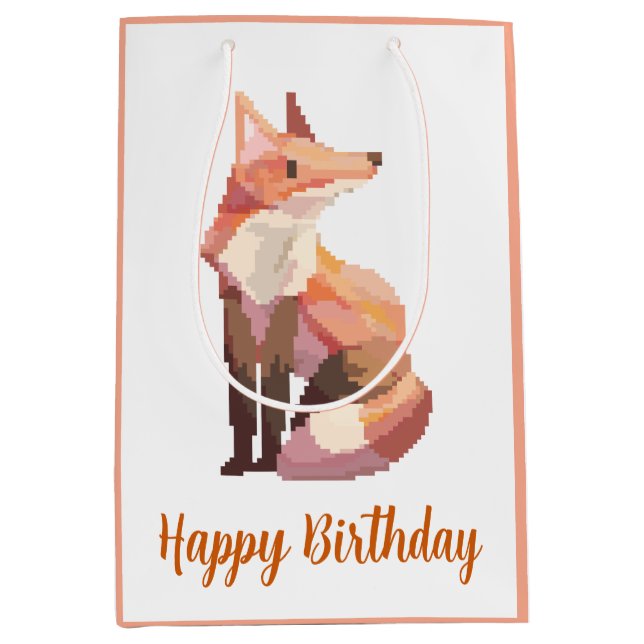 Fox Pixelart, Pixel Art, happy birthday (Framsidan)