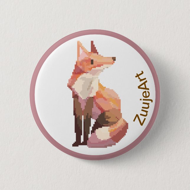 Fox, Pixelart, Pixel Art Knapp (Framsida)