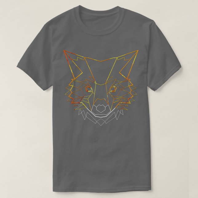 Fox Polygon Animal Foxes Gift T Shirt (Design framsida)