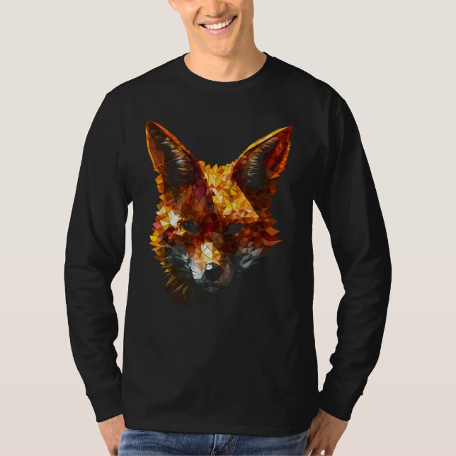 Fox Polygon  Art Animal Fox T Shirt (Framsida)