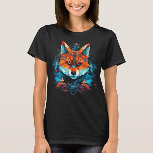 Fox Polygon - Djurkonst Fox T Shirt (Framsida)