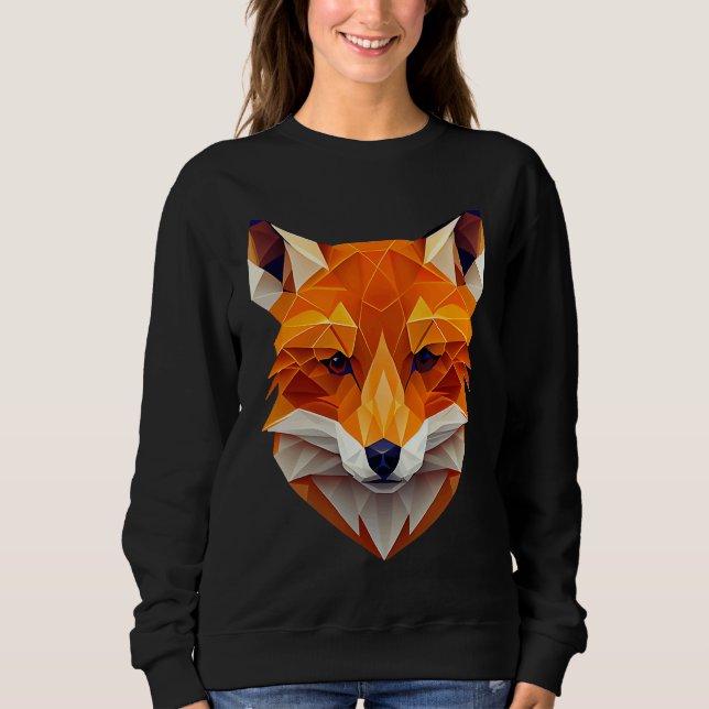 Fox Polygon Wild Animal  Wildlife Zookeeper Geomet T Shirt (Framsida)
