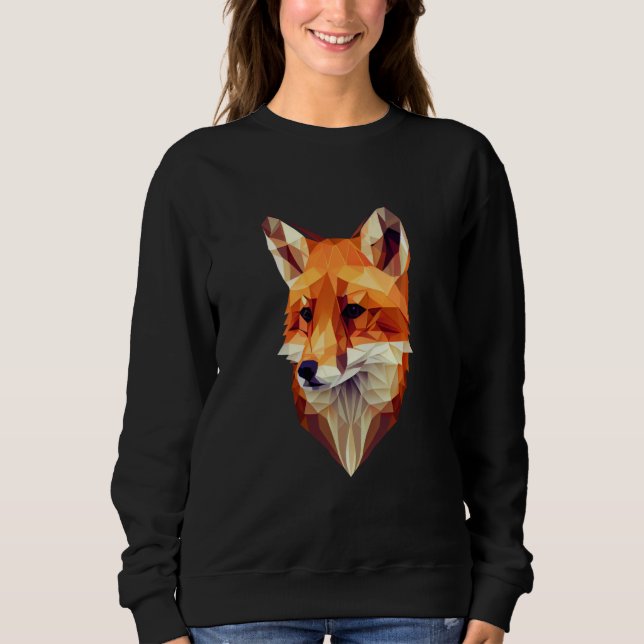 Fox Polygon Wild Animal Wildlife Zookeeper Geometr T Shirt (Framsida)