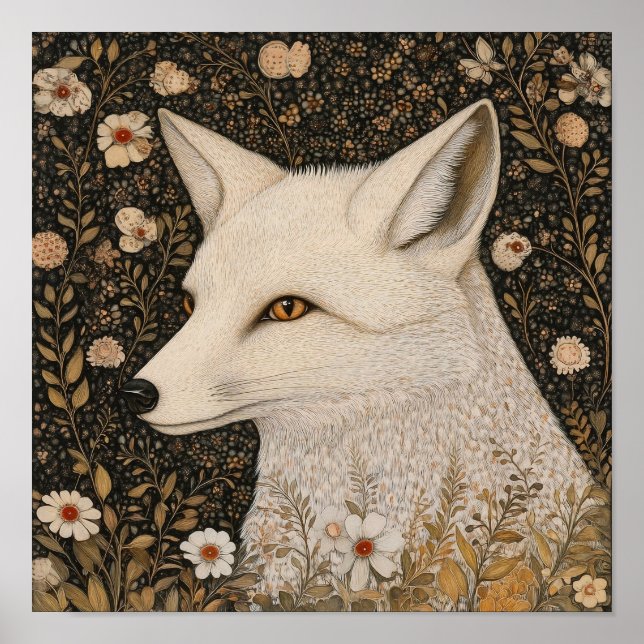 Fox Porträtt Art Print Woodland Wall Art Poster (Framsidan)