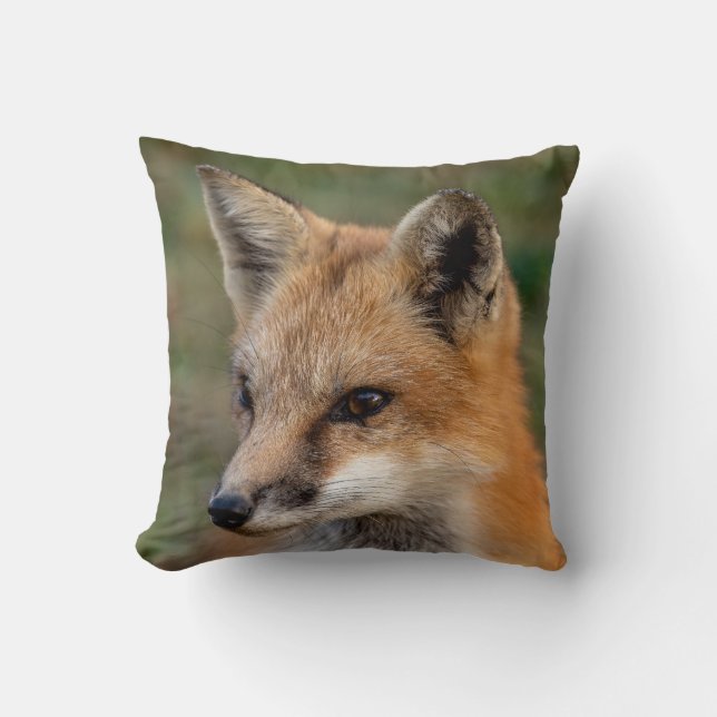 Fox Porträtt Dekorativ kudde (Framsida)