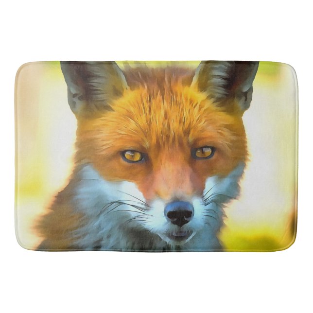 Fox Porträtt Realistic Wildlife Art Badrumsmatta (Framsidan)