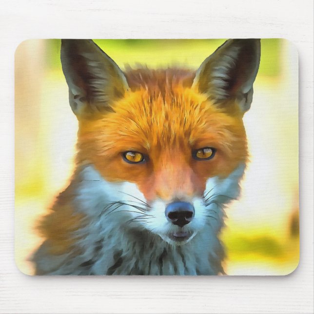 Fox Porträtt Realistic Wildlife Art Musmatta (Framsidan)