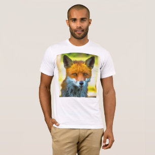 Fox Porträtt Realistic Wildlife Art T Shirt
