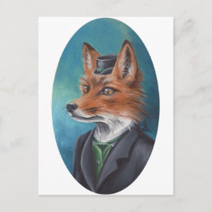 Fox Postcard Animal Postcard Fox Art Vykort