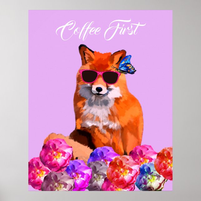 Fox Poster Anpassningsbar Text Poster (Framsidan)