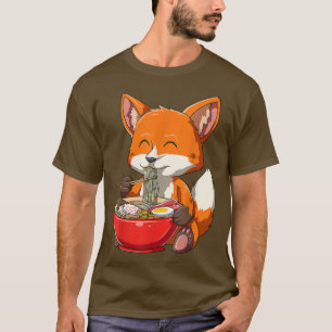 Fox Ramen Japansk Noodles Cute Kawaii Anime Gift T Shirt