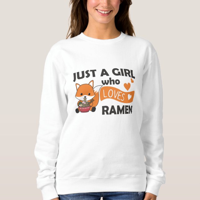 Fox Ramen Sweet Animes Eating Pasta T Shirt (Framsida)