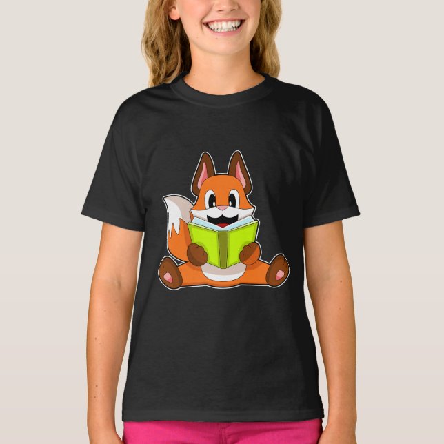 Fox Reading Bok T Shirt (Framsida)