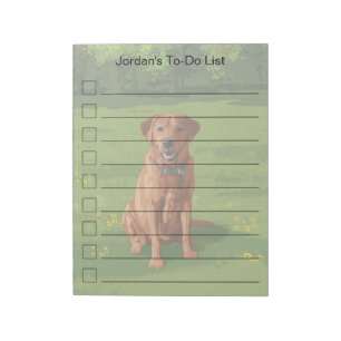 Fox Red Gult Labrador Retriever Hund Anteckningsblock