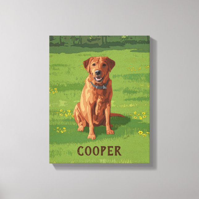 Fox Red Gult Labrador Retriever Hund Canvastryck (Framsida)