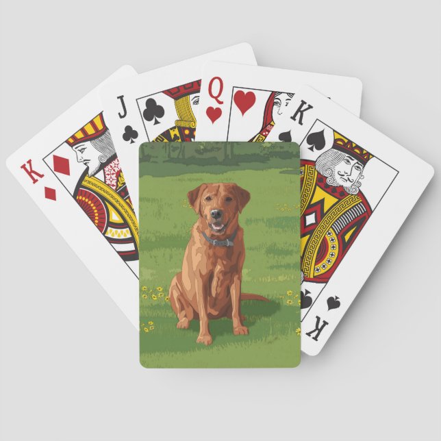 Fox Red Gult Labrador Retriever Hund Casinokort (Baksidan)