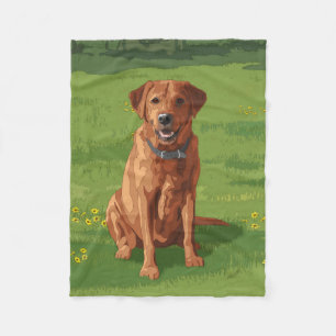 Fox Red Gult Labrador Retriever Hund Fleecefilt