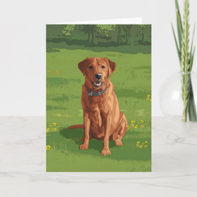 Fox Red Gult Labrador Retriever Hund Kort (Framsida)