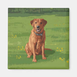 Fox Red Gult Labrador Retriever Hund Magnet