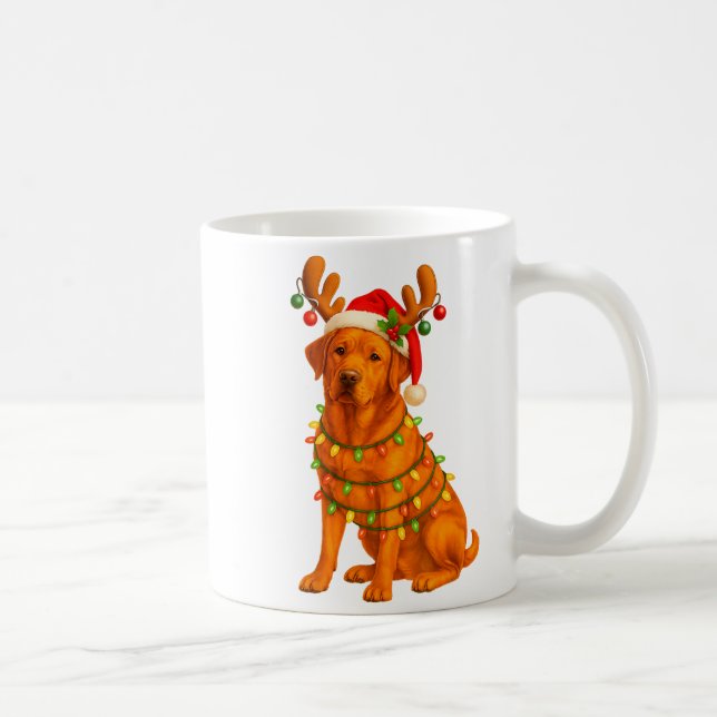 Fox Red Lab Christmas Tree Light Pajama Labrador D Kaffemugg (Höger)