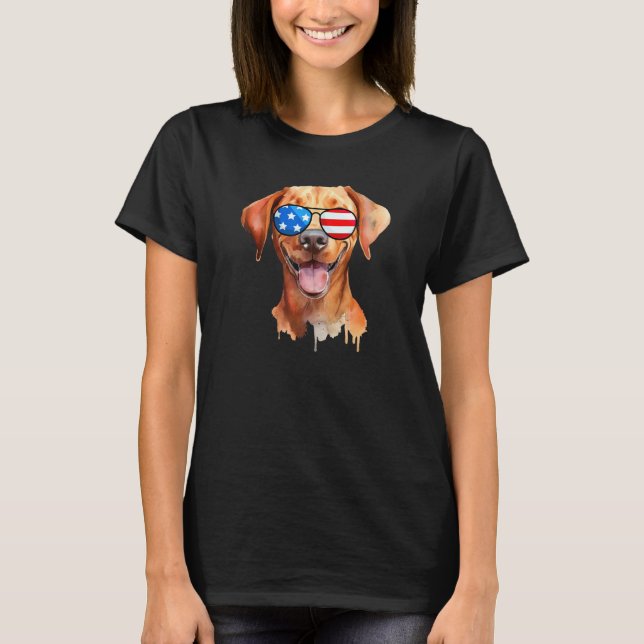 Fox Red Lab Mom Dad Flag Labrador Retriever T Shirt (Framsida)