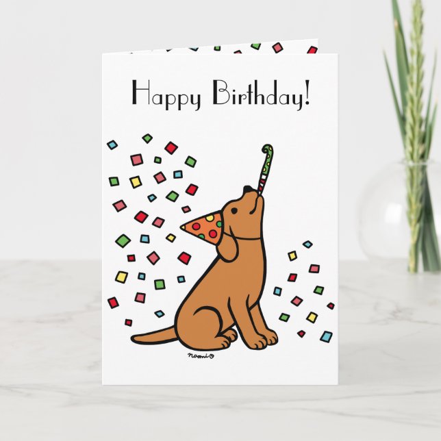 Fox Red Labrador Födelsedagsfest Confetti Kort (Framsida)