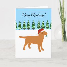 Fox Red Labrador jul Evergreen Santa Hat Helgkort