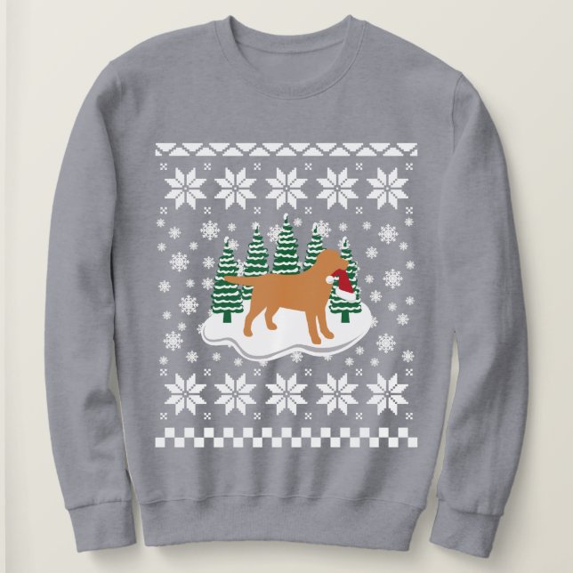 Fox Red Labrador jul Evergreen Snöflingor T Shirt (Design framsida)