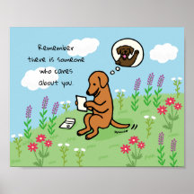 Fox Red Labrador och Brev någon Cares