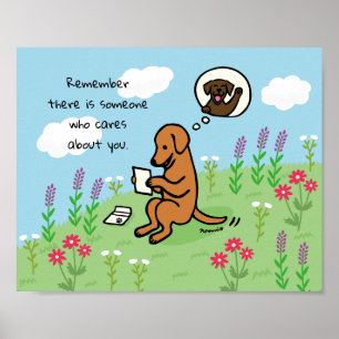 Fox Red Labrador och Brev någon Cares Poster
