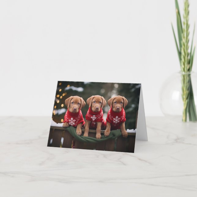 Fox Red Labrador Puppies julkort Kort (Framsida)