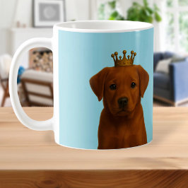 Fox Red Labrador Puppy i Cute Guld Krona Kaffemugg