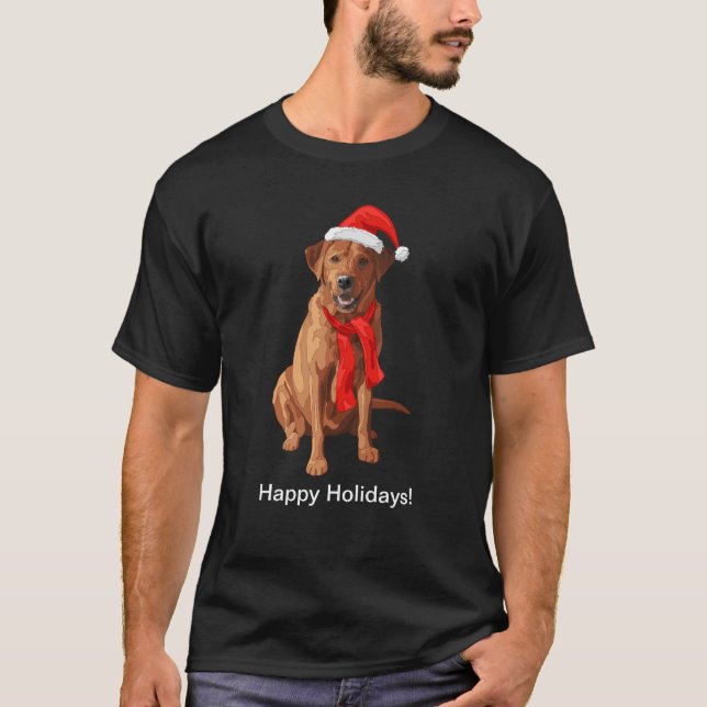 Fox Red Labrador Retricher jul Hund T Shirt (Framsida)
