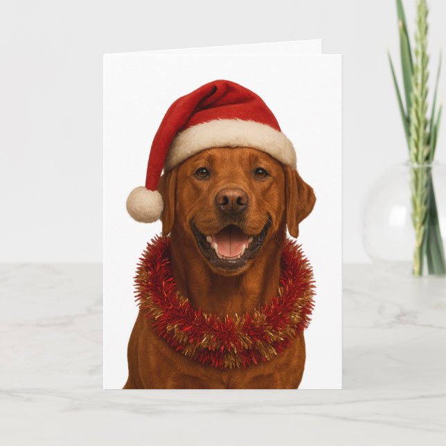 Fox red Labrador Retriever Christmas card Kort (Framsida)