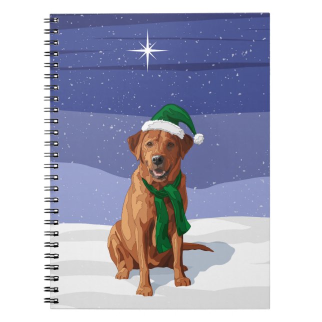 Fox Red Labrador Retriever jul-Hund Anteckningsbok (Framsidan)