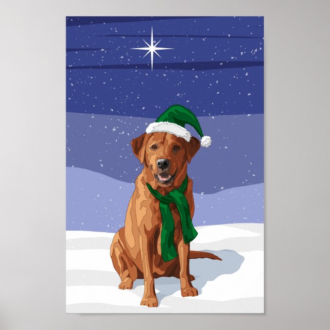Fox Red Labrador Retriever jul-Hund Poster (Framsidan)