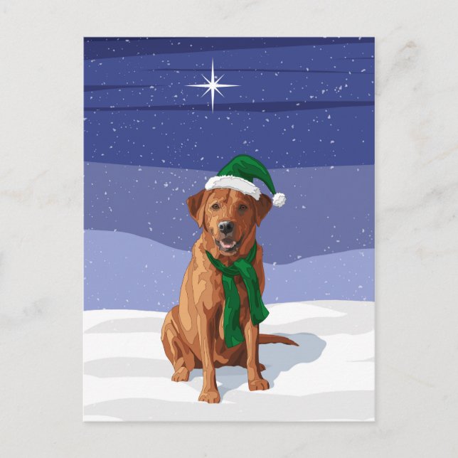 Fox Red Labrador Retriever jul-Hund Vykort (Framsida)