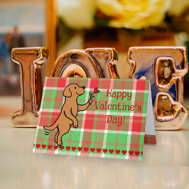 Fox Red Labrador Tiny Heart Flower Valentine Helgkort