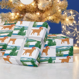 Fox Red Labrador - Vintervy för julvinter Presentpapper