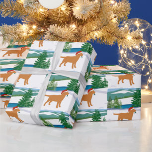 Fox Red Labrador - Vintervy för julvinter Presentpapper