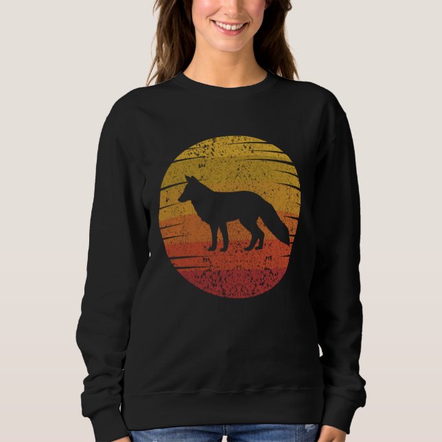 Fox Retro Sunset Fox Wild Animal T Shirt (Framsida)