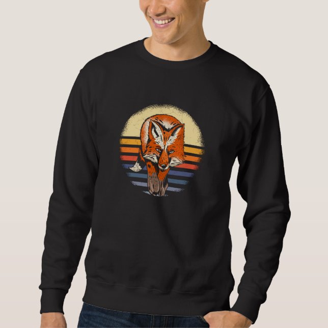 Fox Retro-Vintage Lång Ärmad Tröja (Framsida)